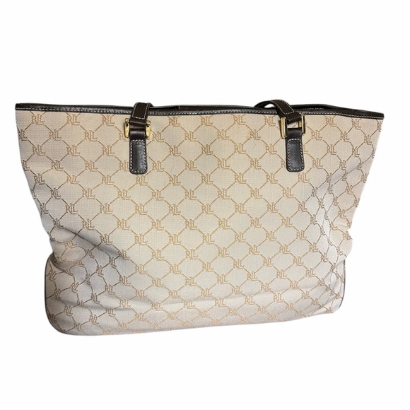 Lauren Ralph Lauren Handbags - Ralph Lauren Beige and Brown Tote Bag